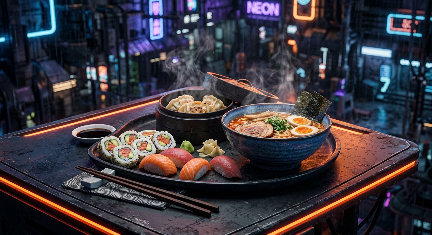 Asian food platter
